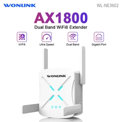 AX1800 WiFi 6 Repeater 802.11ax Draadloze Extender 1800 Mbps 2.4G & 5 GHz Wi-Fi Signaalversterker 4 * 2dBi Antenne Thuis Wi-Fi AP/Router