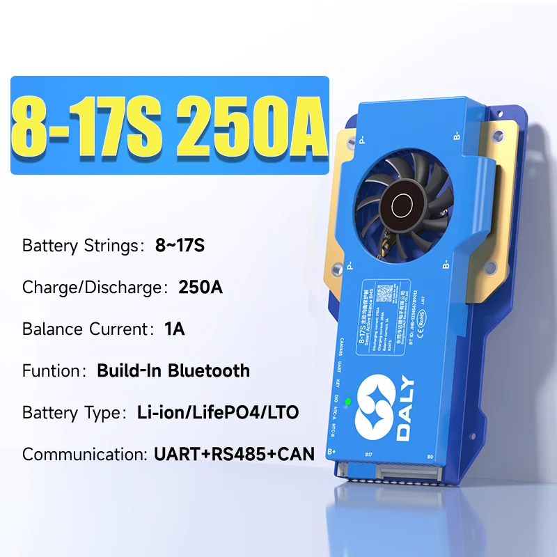 DalyBMS LiFePo4 4S 12V 8S 24S 16S 48V 60A 100A 150A 200A 250A 3.2V BMS BT CAN für Heimenergiespeicher Golfwagen Wohnmobile Schiffe