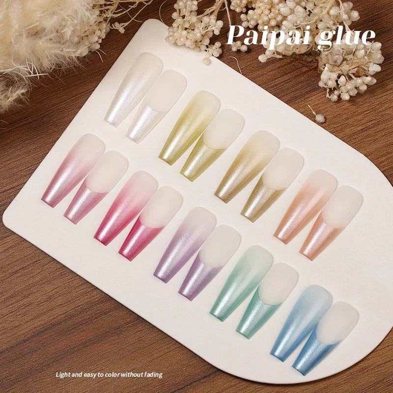 Aurora cetim pat pintura rápida gradiente pintura gel diy textura cremosa unha gel polonês manicure embeber fora uv led vernizes em gel