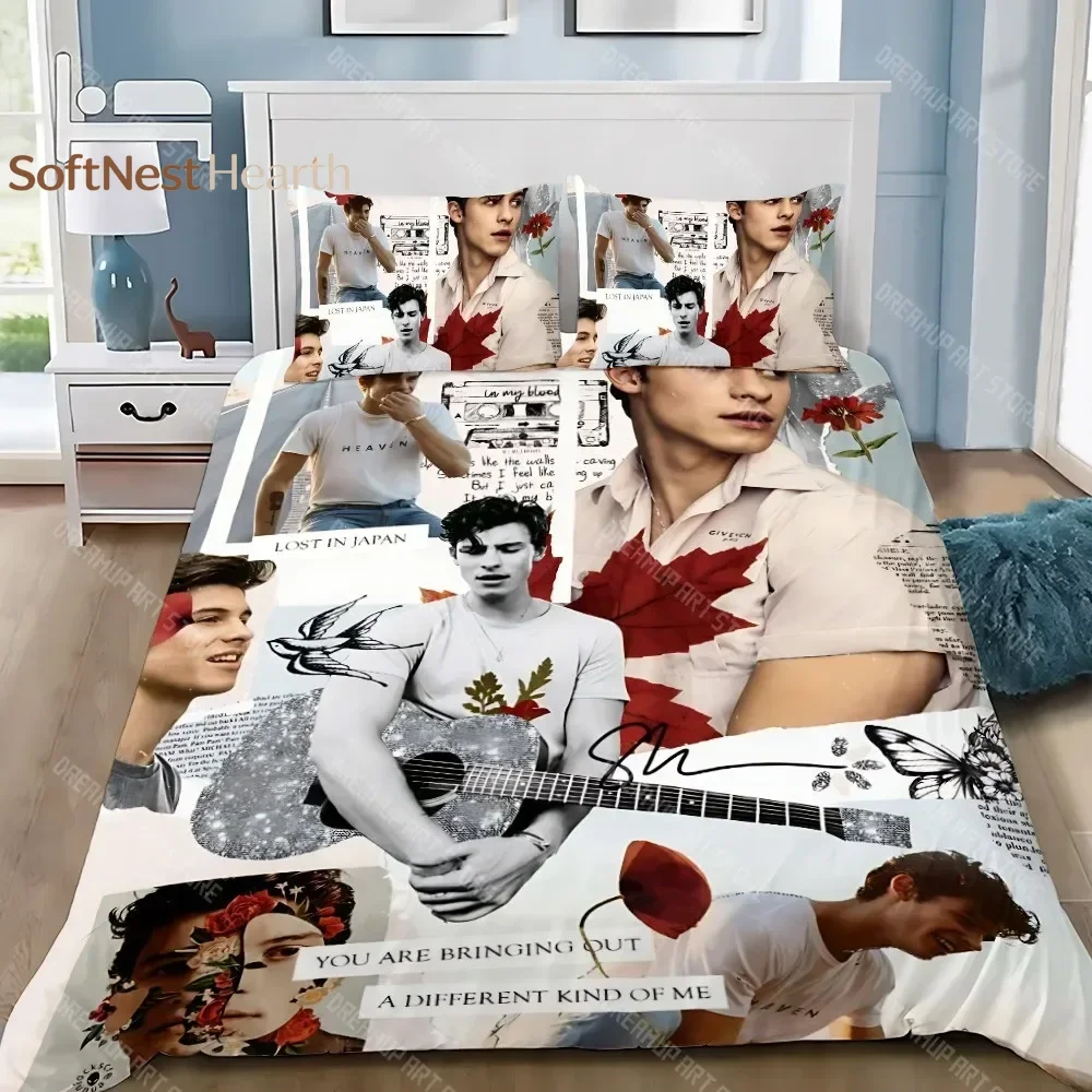 2026 Duvet Cover Pillowcase Bedding Set Adult Boy S-Shawn M-Mendes Girl Bedroom Decoration Children Gift Single Double Large Siz