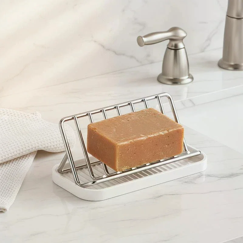 Space-saving Bathroom Soap Holder with Drainage Innovative Countertop Storage Design