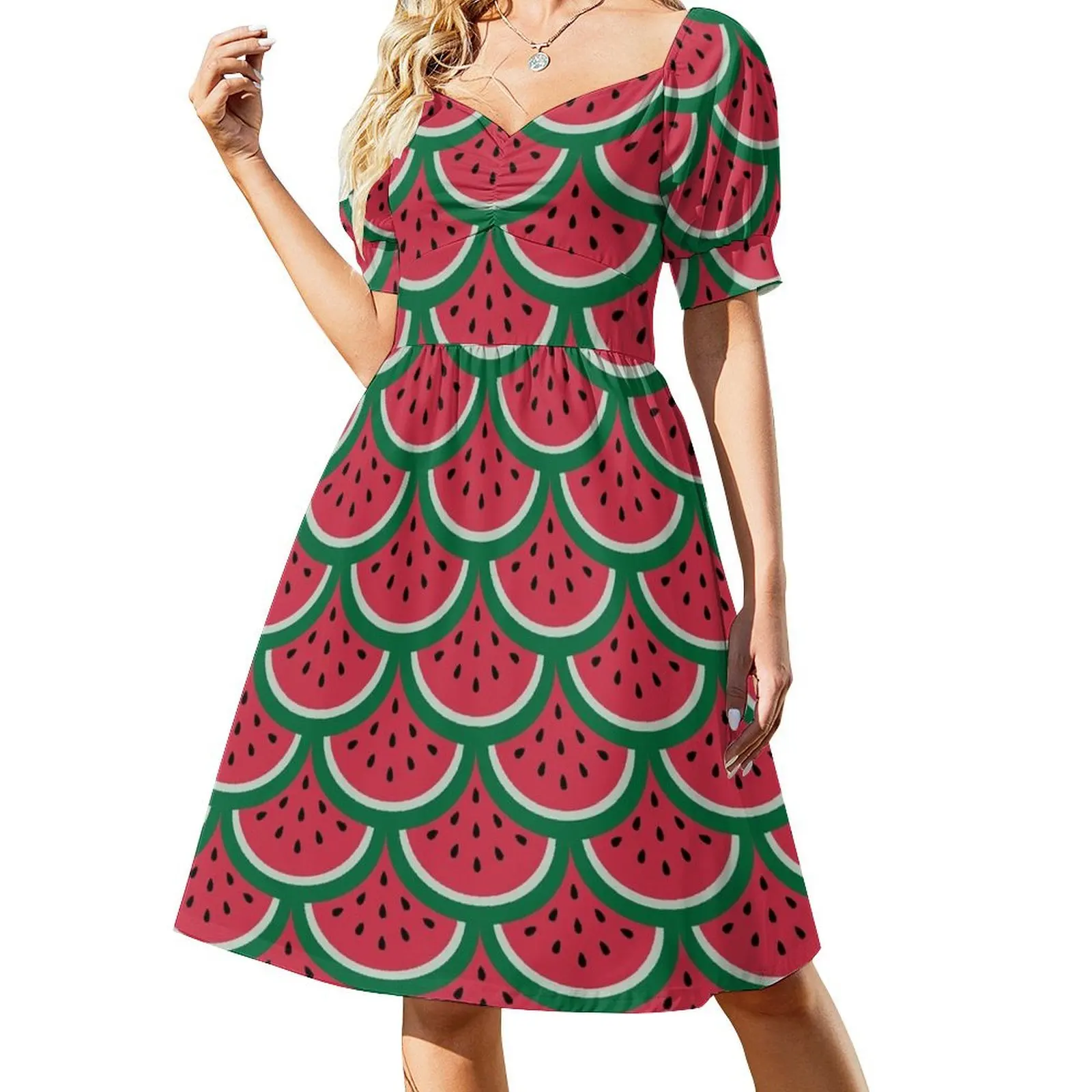 

Watermelon Scales Short Sleeved Dress summer dresses womens 2025 Summer women's clothing women formal occasion dresses Dress