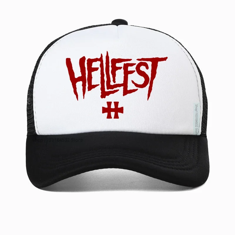 

Hellfest Metal Music Festival in France Baseball Cap cool men Hell Feast Music Festival hat Summer Mesh Breathable Snapback hats