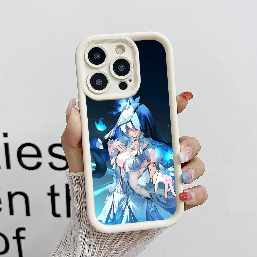 

Wuthering Waves Shorekeeper Phone Case for iPhone 17 16 15 14 13 12 11 Air Pro Max Plus White Soft TPU Shockproof Cover