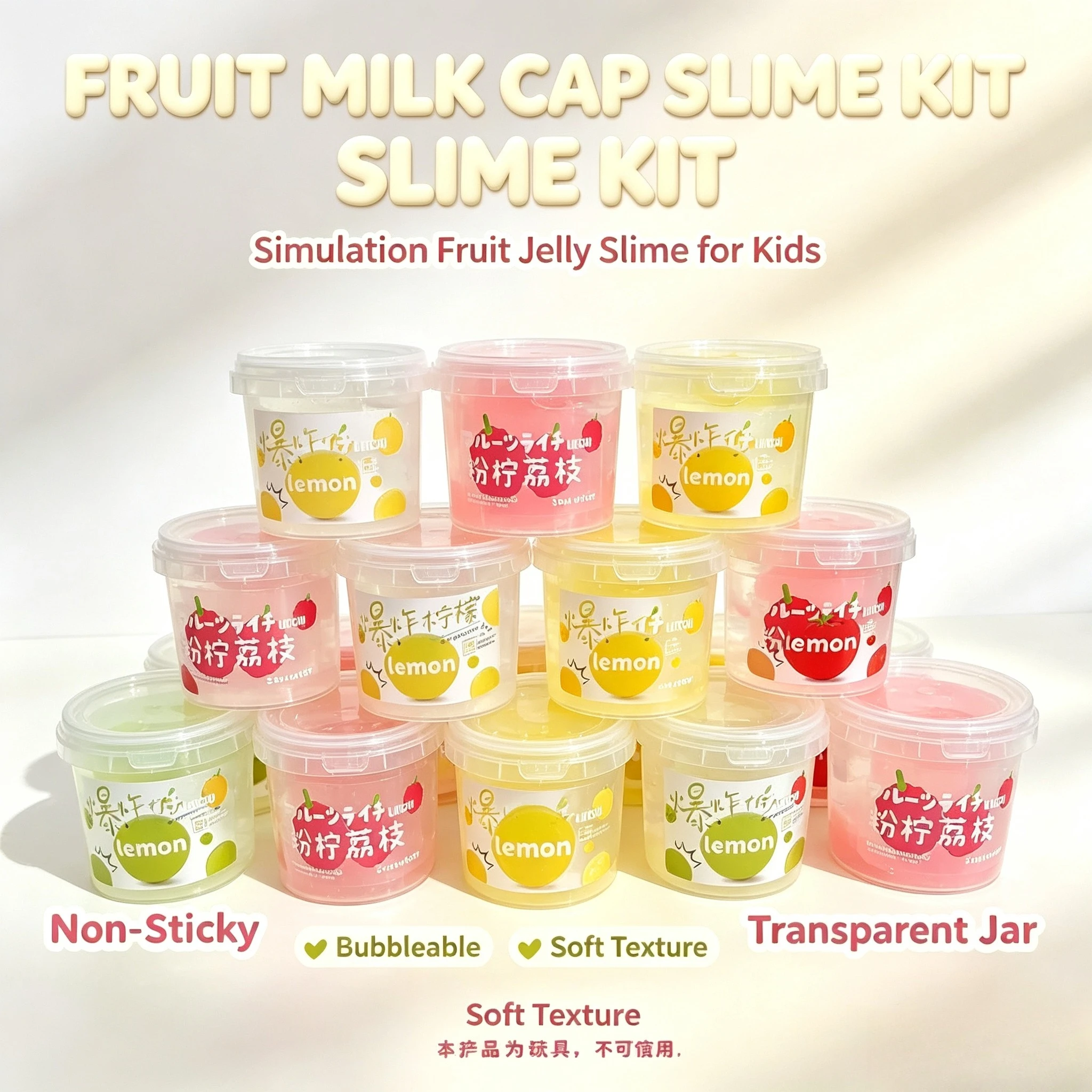 10 Cheese Milk Cap Style Slime Thick Bubble Putty Non-Stick Jelly Mud Creative Diy Toy Adult Stress Relief Entertainment Gift