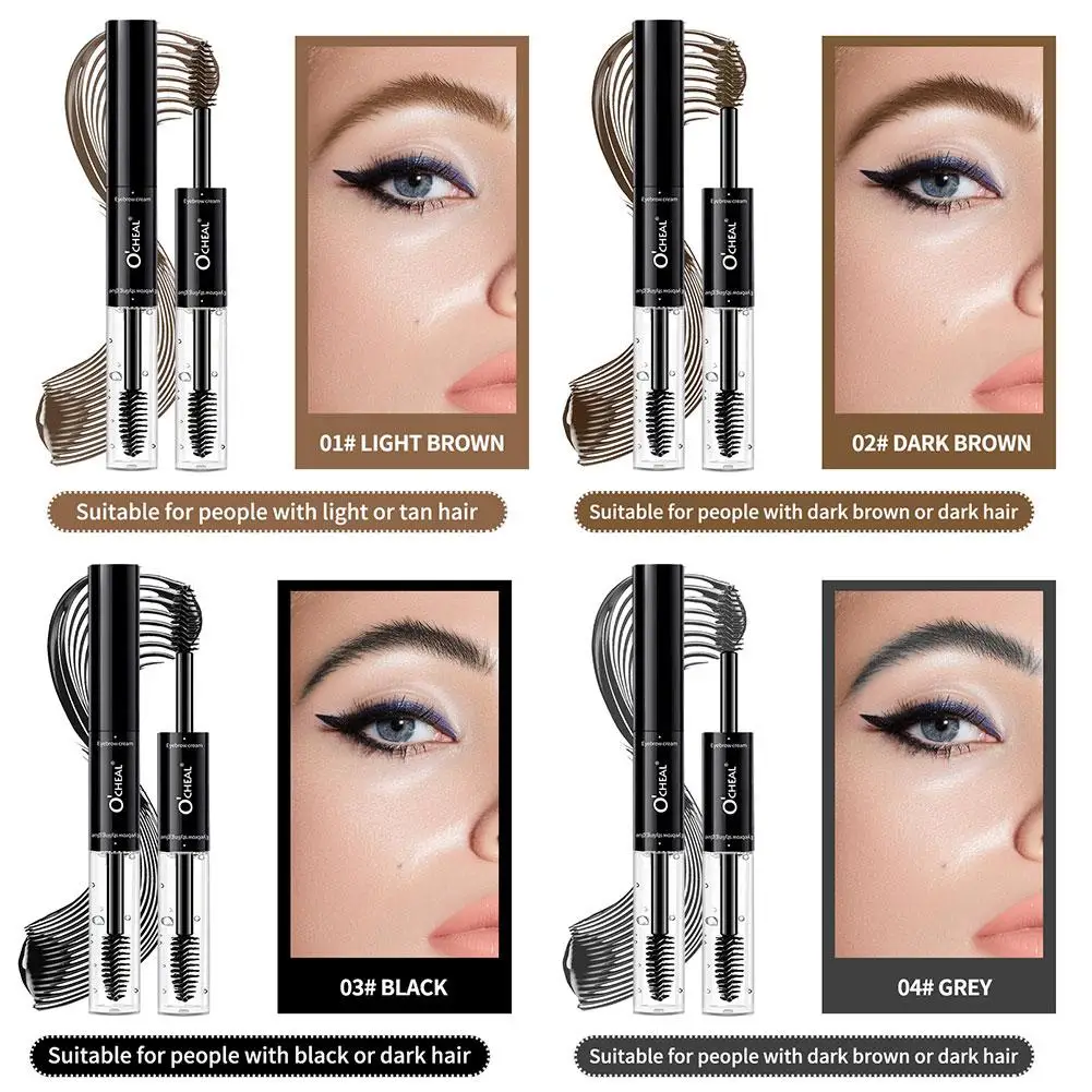 ดินสอเขียนคิ้ว Clear Shaping Eyebrow Gel 2 in 1 Double-head Long Lasting Brow Tattoo กันน้ํา Eyebrow Enhancers Tint เครื่องสําอาง