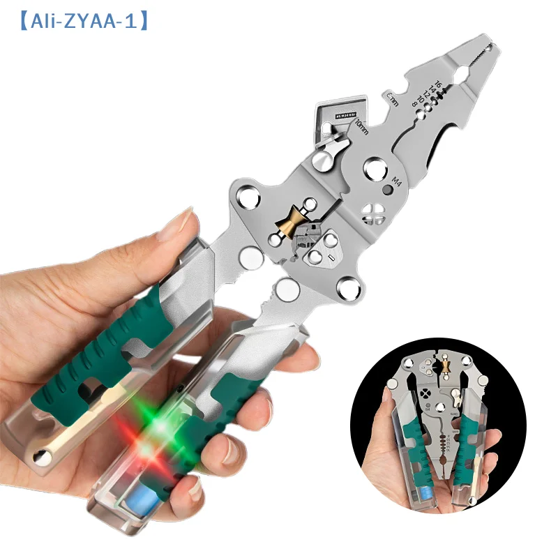 

【ZYAA-1】Многофункциональные клещи для зачистки проводов 8-в-1 с тестером напряжения, складные электрические клещи для зачистки проводов