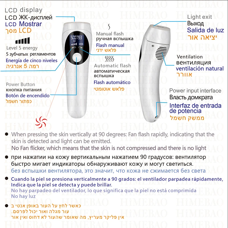 Laser Epilator Ipl Hair Removal  Photoepilator Use 990000 Flash Permanent 5-12 J Painless Shaving and  Depilador