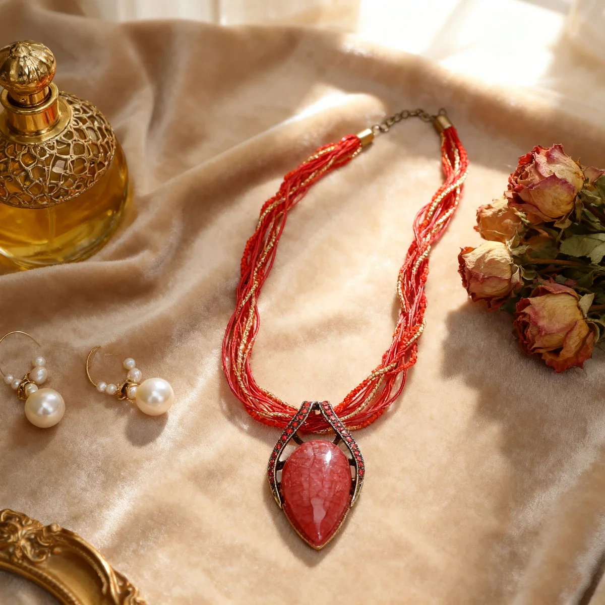 العرقية البوهيمي قلادة خمر النمط الوطني الرجعية التجارة الخارجية بيان مجوهرات أنيقة هدية فريدة للنساء #2