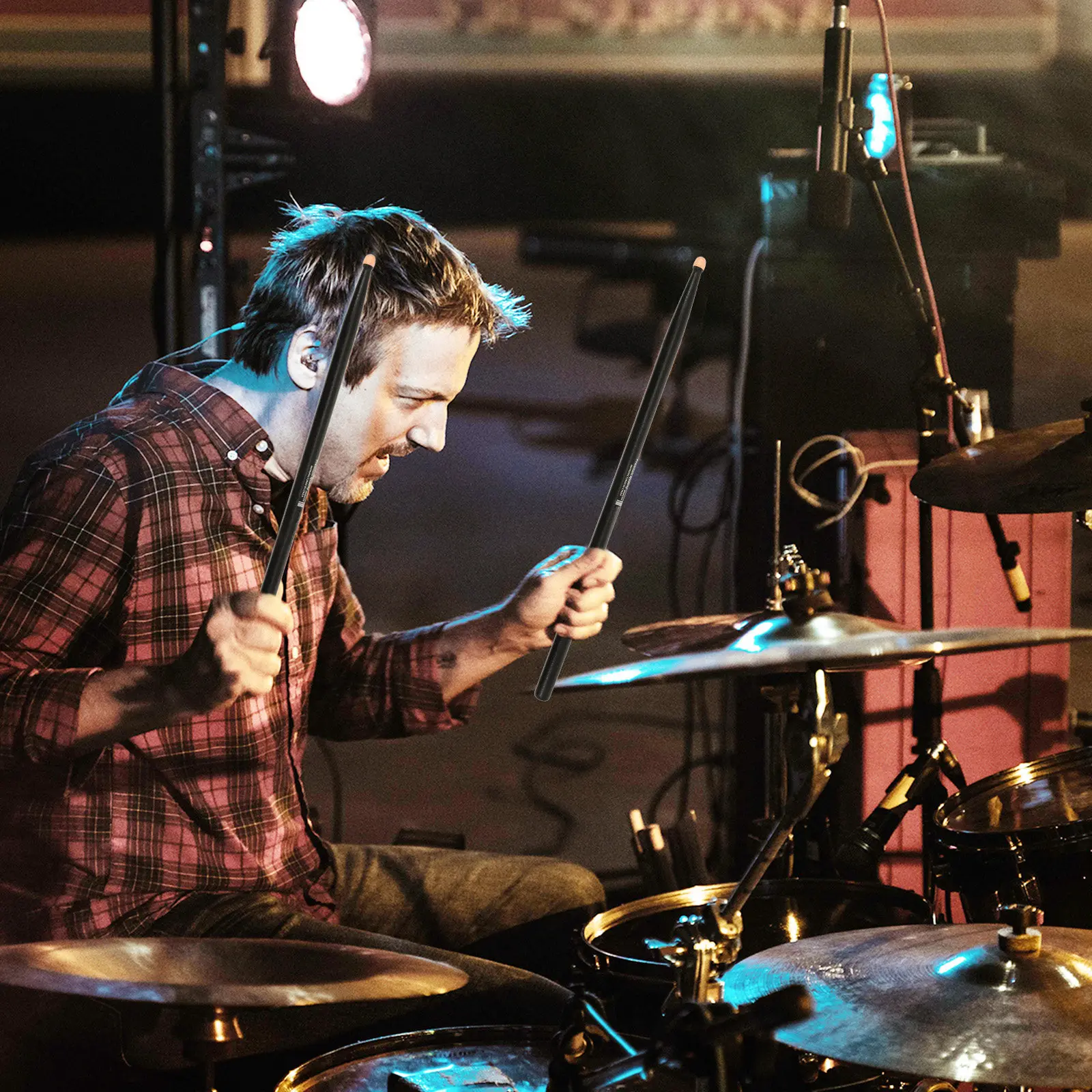 2Pairs Maple Drumsticks Made of Natural Maple Wood Easy to Carry Comfortable Grip Perfect for All Drumming Styles Drum