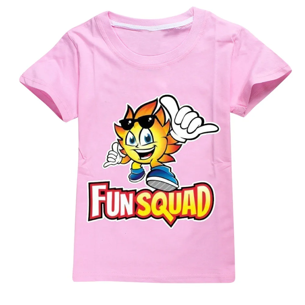 New Boys Summer Clothes Kids Cosplay Fun Squad Gaming T-shirt Pullover 100% Cotton Leisure Fashion Children Boys Girls Tees Tops