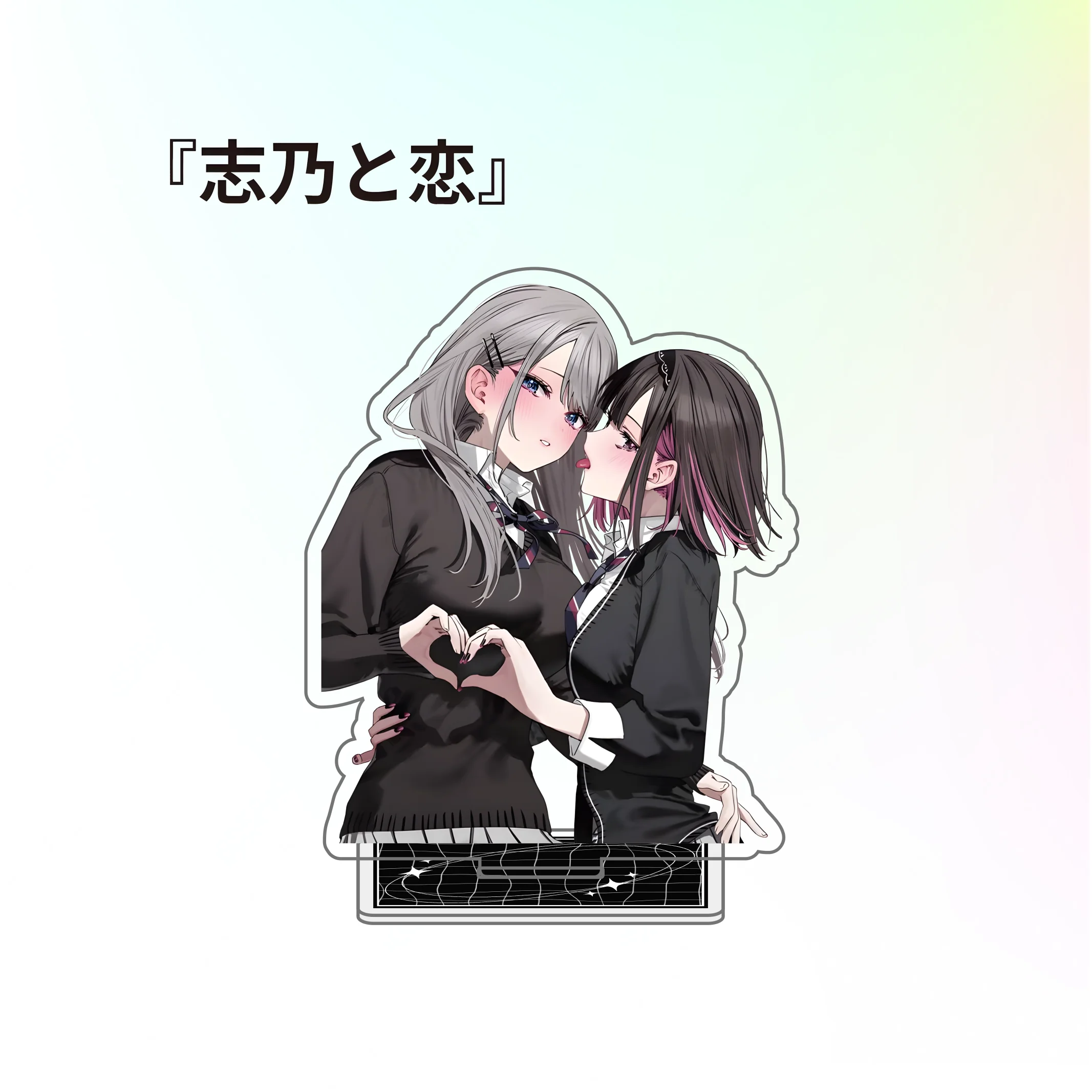 Shino & Ren! Yuri Manga Merch Anime Characters Acrylic Stand Action Figure Desktop Stand Model Keychain 10CM