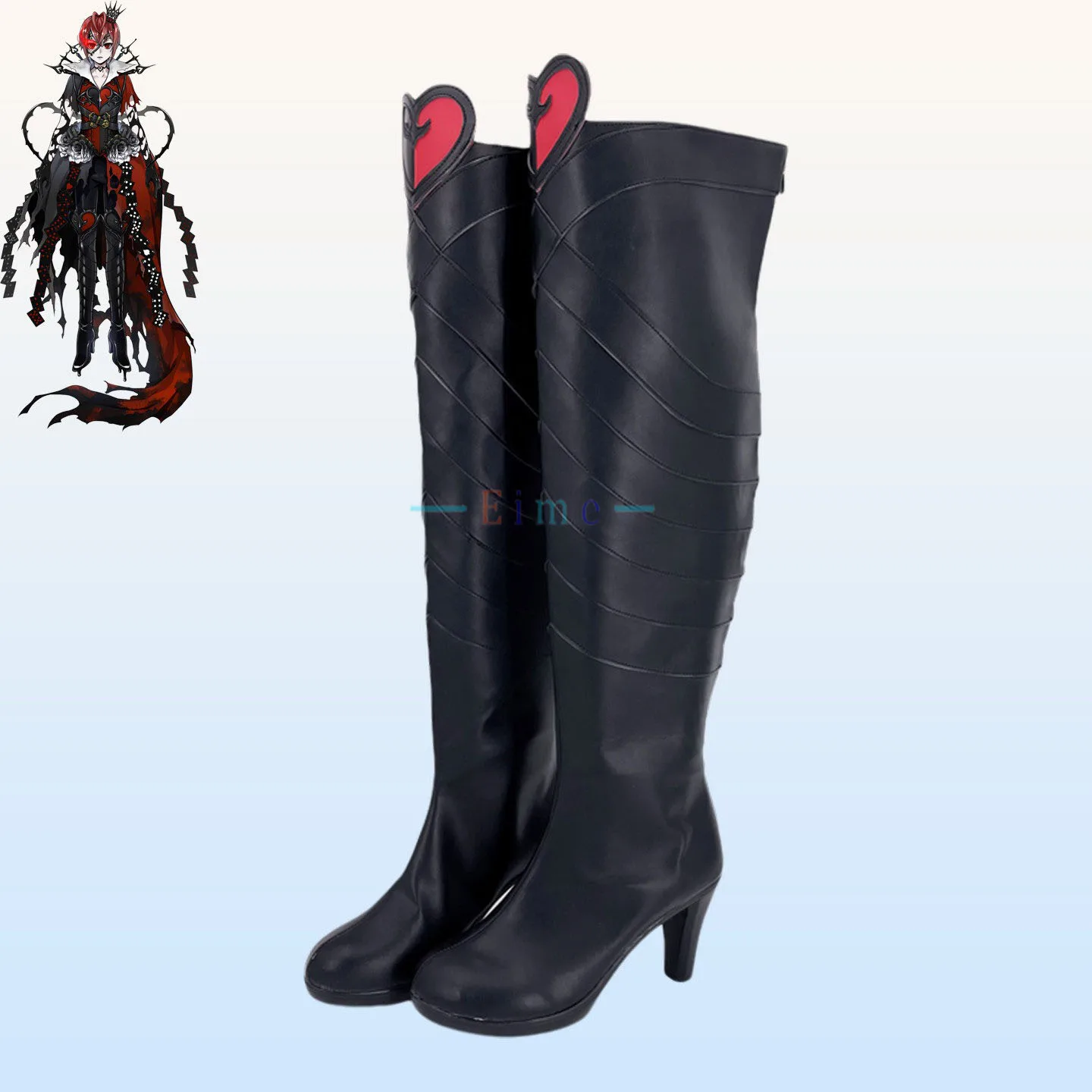 Riddle Cosplay Shoes Game Twisted Wonderland Cosplay Black Over Knees High Heels Halloween Carnival Boots Custom Made