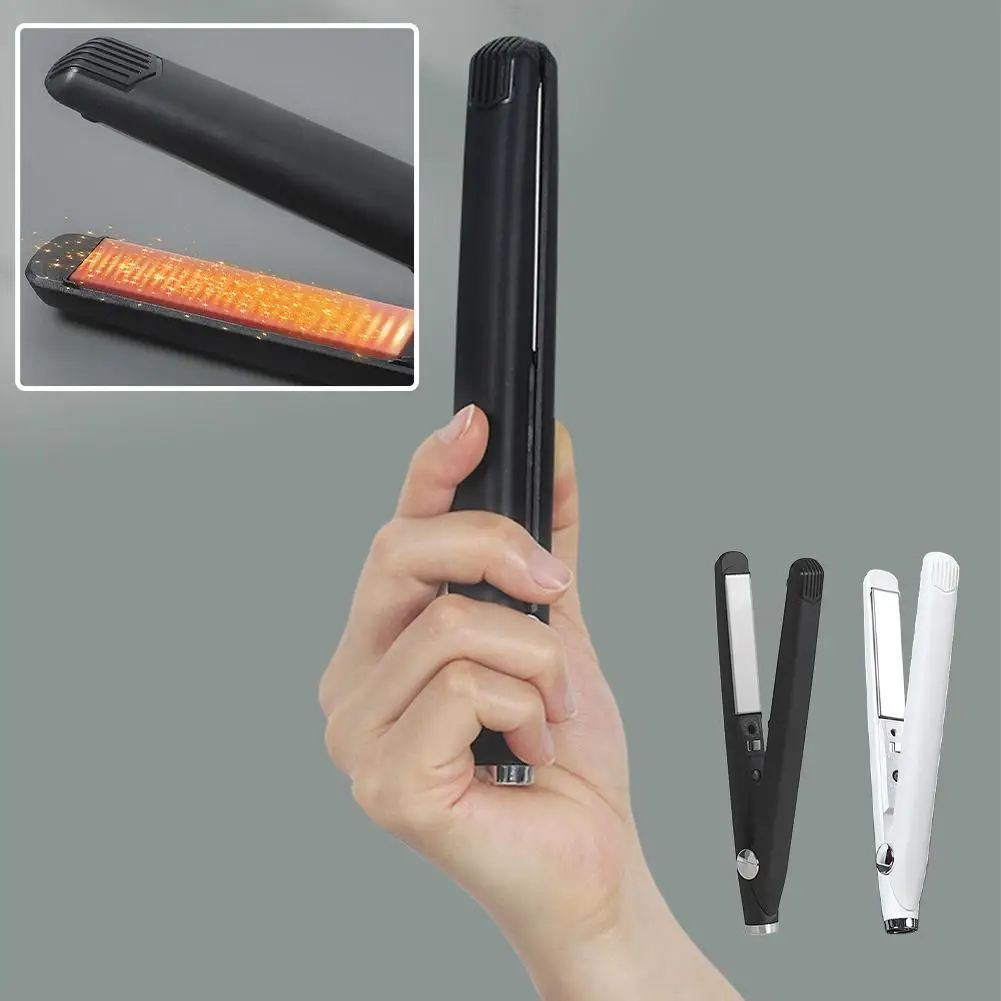 

Mini USB Portable Cordless Hair Straightener Curler Rechargeable Curling Straightening Flat Iron Professional Split Styling Tool