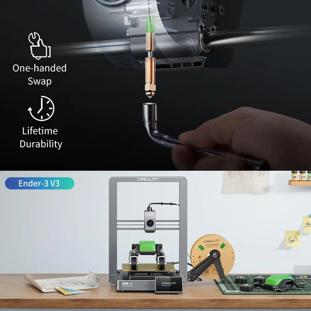 Boquilla Creality K1C, Kit de boquillas de intercambio rápido de unicornio, boquilla tridimensional integrada totalmente metálica de alto flujo para K1 Max/K1C/Ender-3 V3