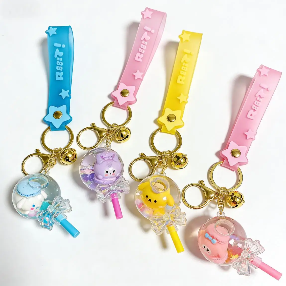 Llavero de PVC de alta calidad con diseño creativo de piruleta, colgante de muñeca de Cinnamoroll, Melody, Kuromi, Pochacco, regalo.