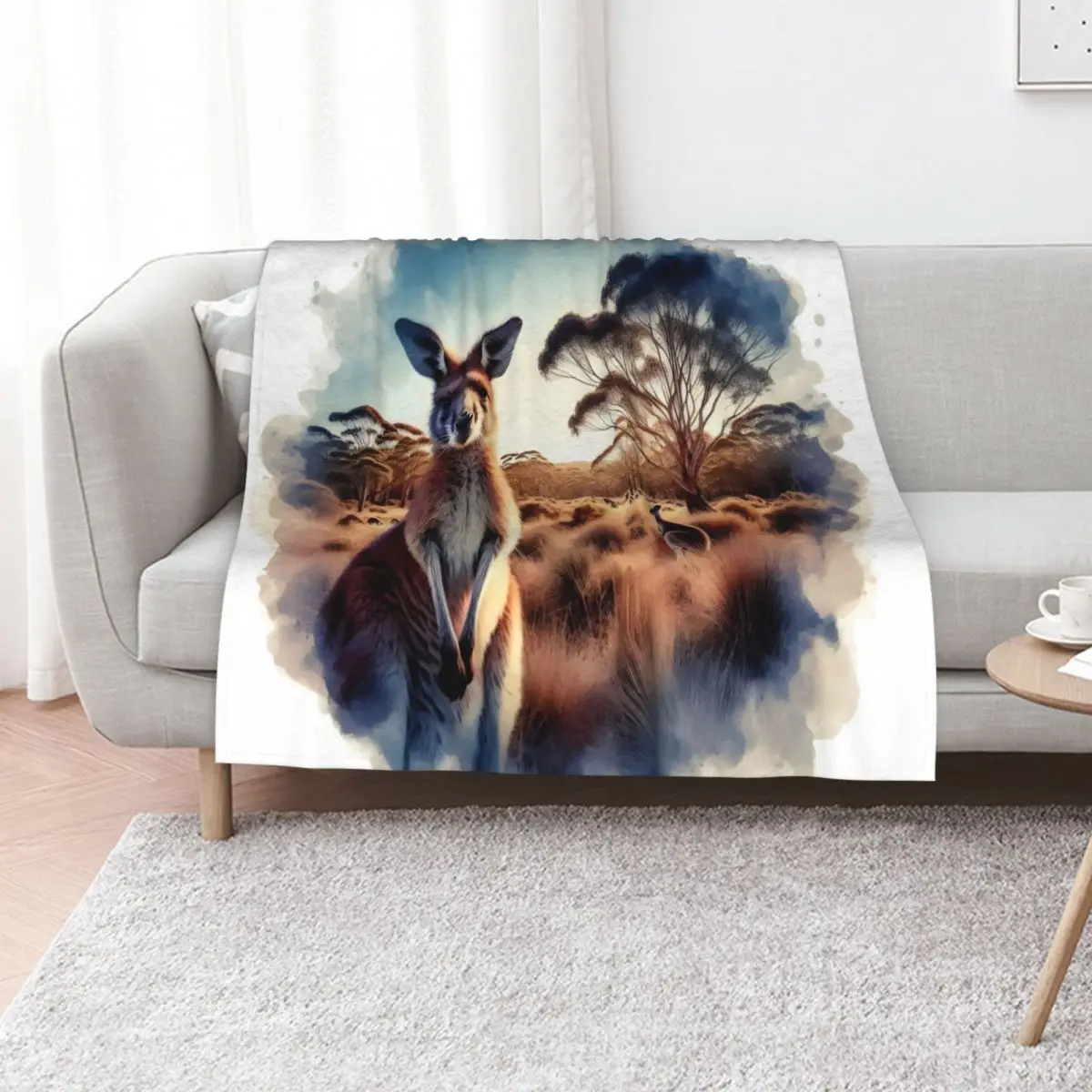 

Kangaroo Throw Blanket Soft Beds Blankets For Baby Personalized Gift Cute Plaid Blankets