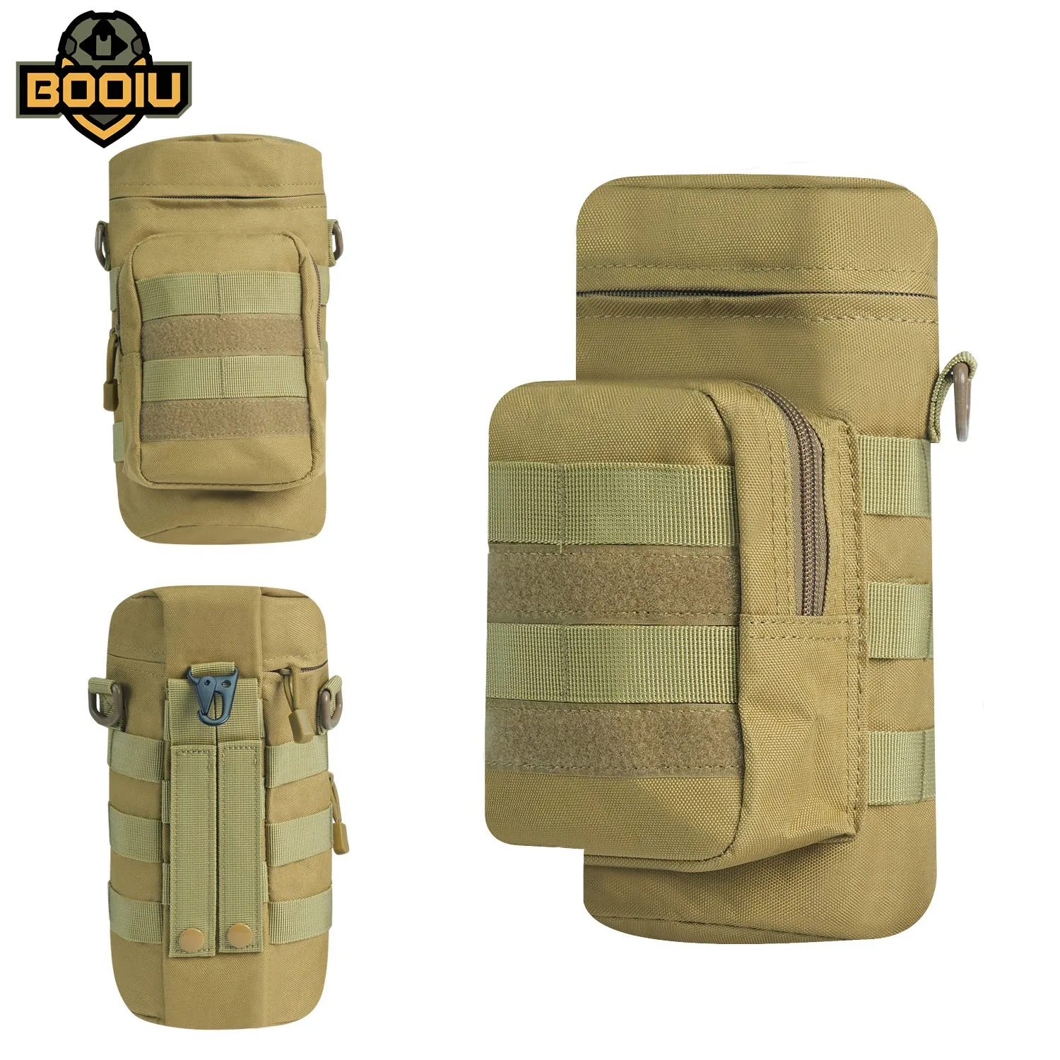 

BOOIU Tactical Molle Water Bottle Pouch Outdoor Camping Fishing Hunting Water Bottle Kettle Carrier Climbing Hiking Bags