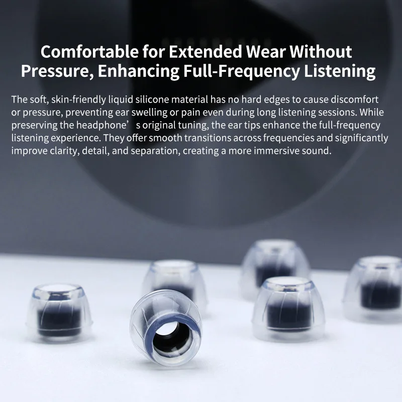 GK TS100 Liquid State Silicone Ear Tips Universal In Ear Earphones Hypoallergenic High Transparent Earplug Earphone Accessories image 4