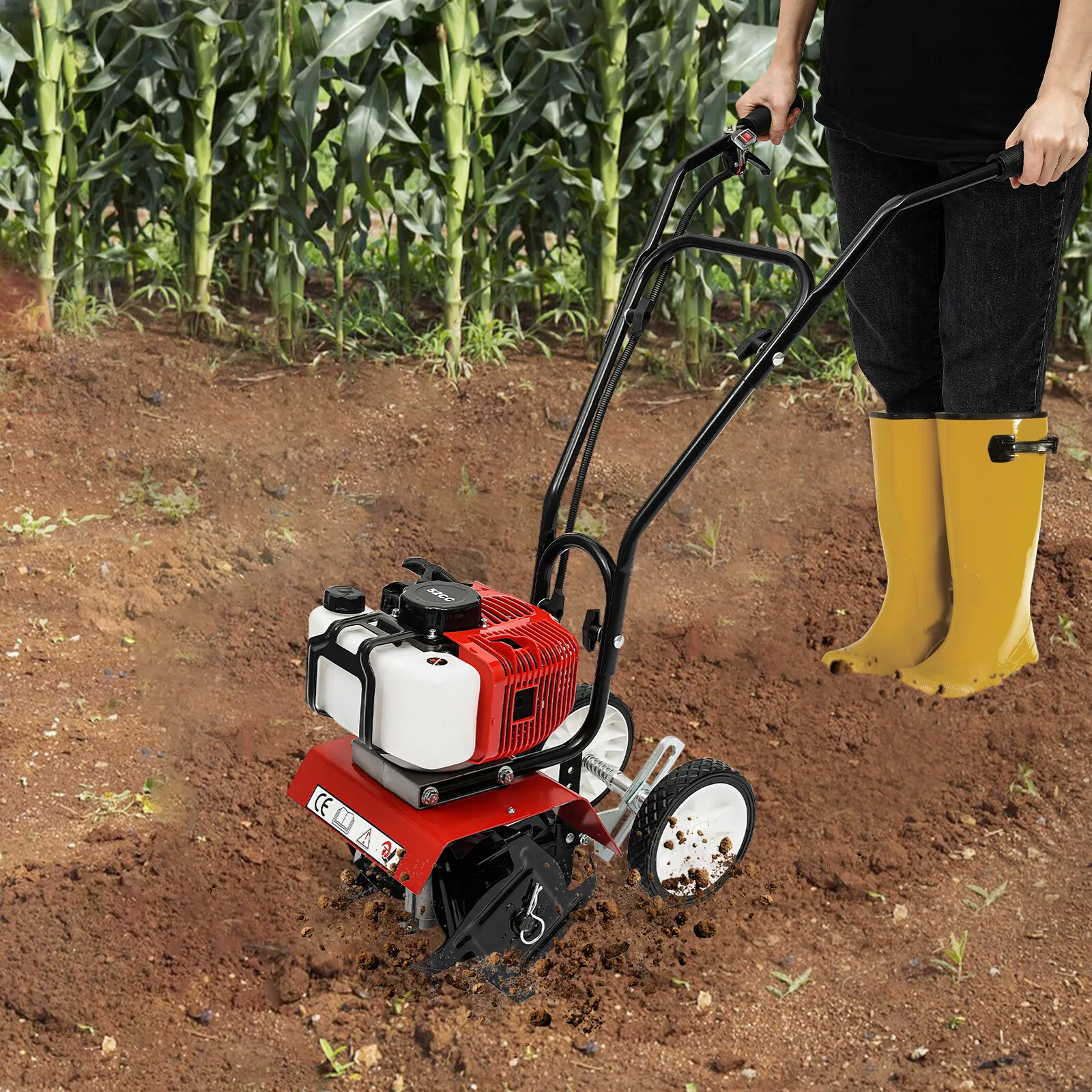 

Бензиновый культиватор 52CC, культиватор Rotavator, садовый культиватор для выращивания овощей, бензиновый двигатель, 1900 Вт, 2-тактный культиватор для газона