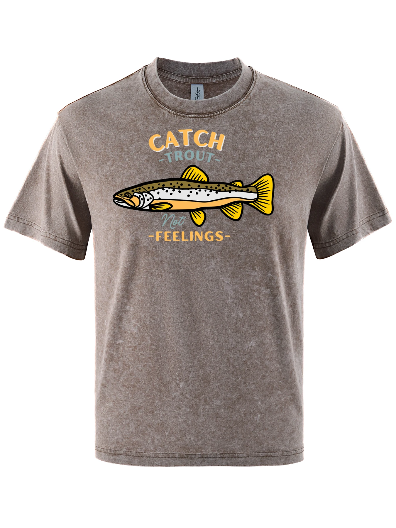 

Футболки с принтом «Catch Trout Feelings», мужские хлопковые повседневные футболки, мягкая летняя свободная новая одежда с круглым вырезом, унисекс, с коротким рукавом