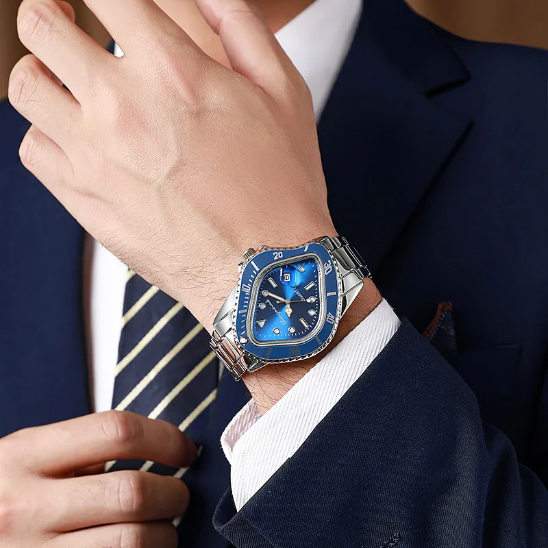 Обновление часы Shangmeimk для мужчин, необычные концептуальные часы Reloj Crash, плавящийся поворотный корпус, кварцевые наручные часы, мужские зеленые, черные часы