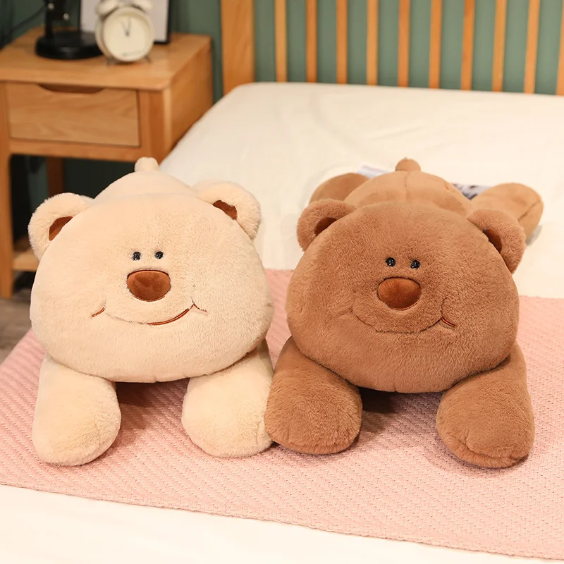 Super Soft peluche animali sdraiato orso bambole farcito cartone animato orso giocattoli cuscino casa divano letto cuscino bambole placare