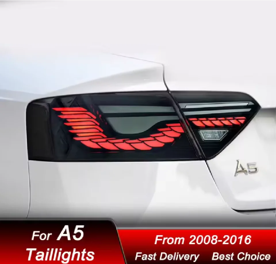 لـ 08-16 Audi A5 ضوء خلفي على شكل مقياس التنين، مسح أضواء القيادة LED، إشارات الانعطاف #4