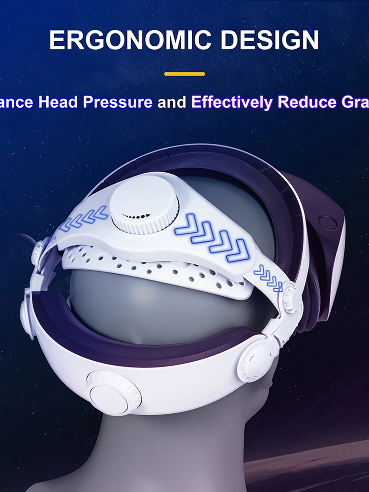 Comfort Headband Enhanced Support Adjustable Head Strap Decompression Weight Reduction Bracket for PS VR2 Headset Accessories