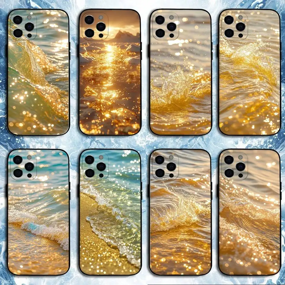 

Golden hour aesthetic Phone Case For iPhone17,16,15,14,13,12,11 Plus,Pro Max, Soft Silicone Black Cover