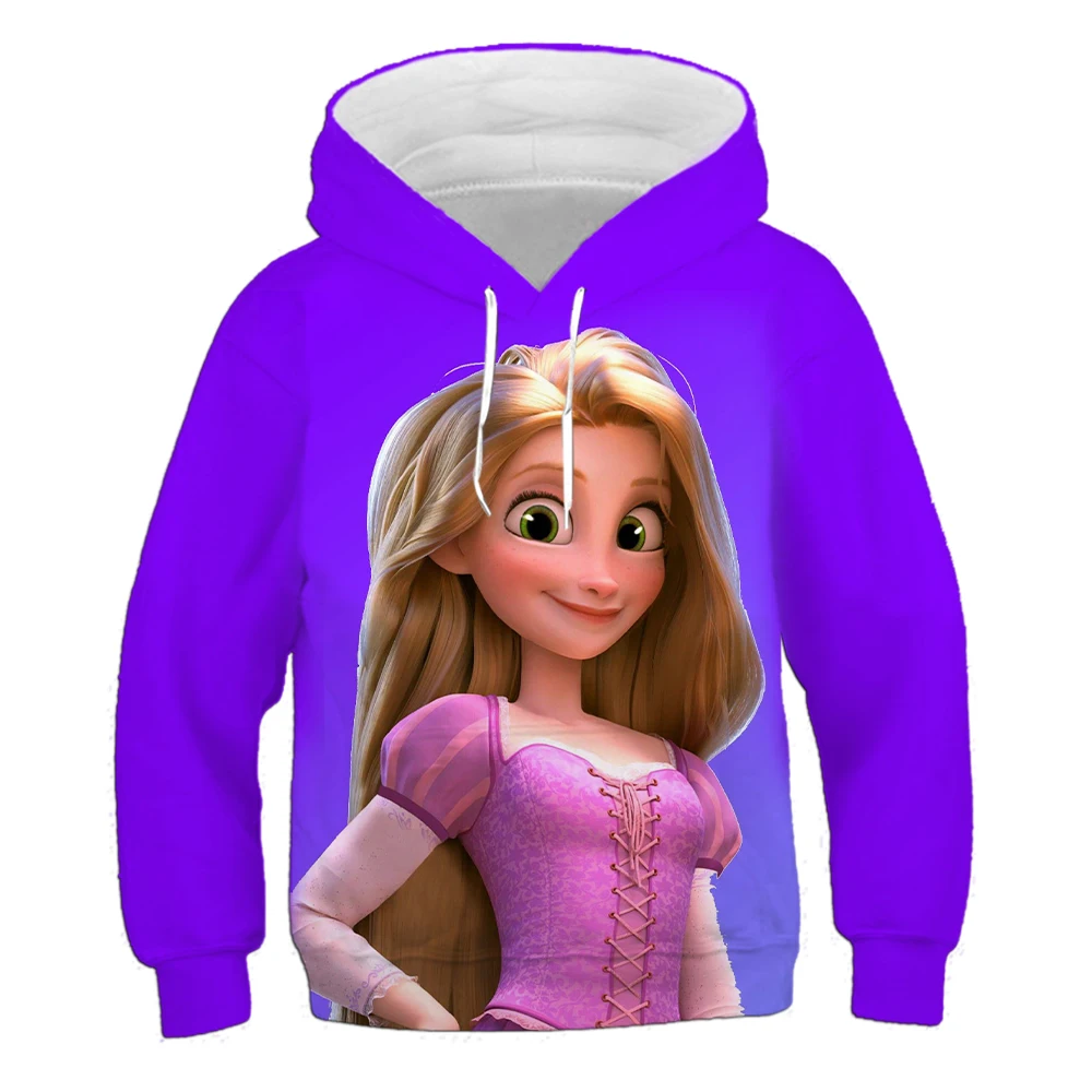 Autumn and winter hoodie girls children\'s Rapunzel print fashionable and comfortable long-sleeved cute sweet sweatshirt