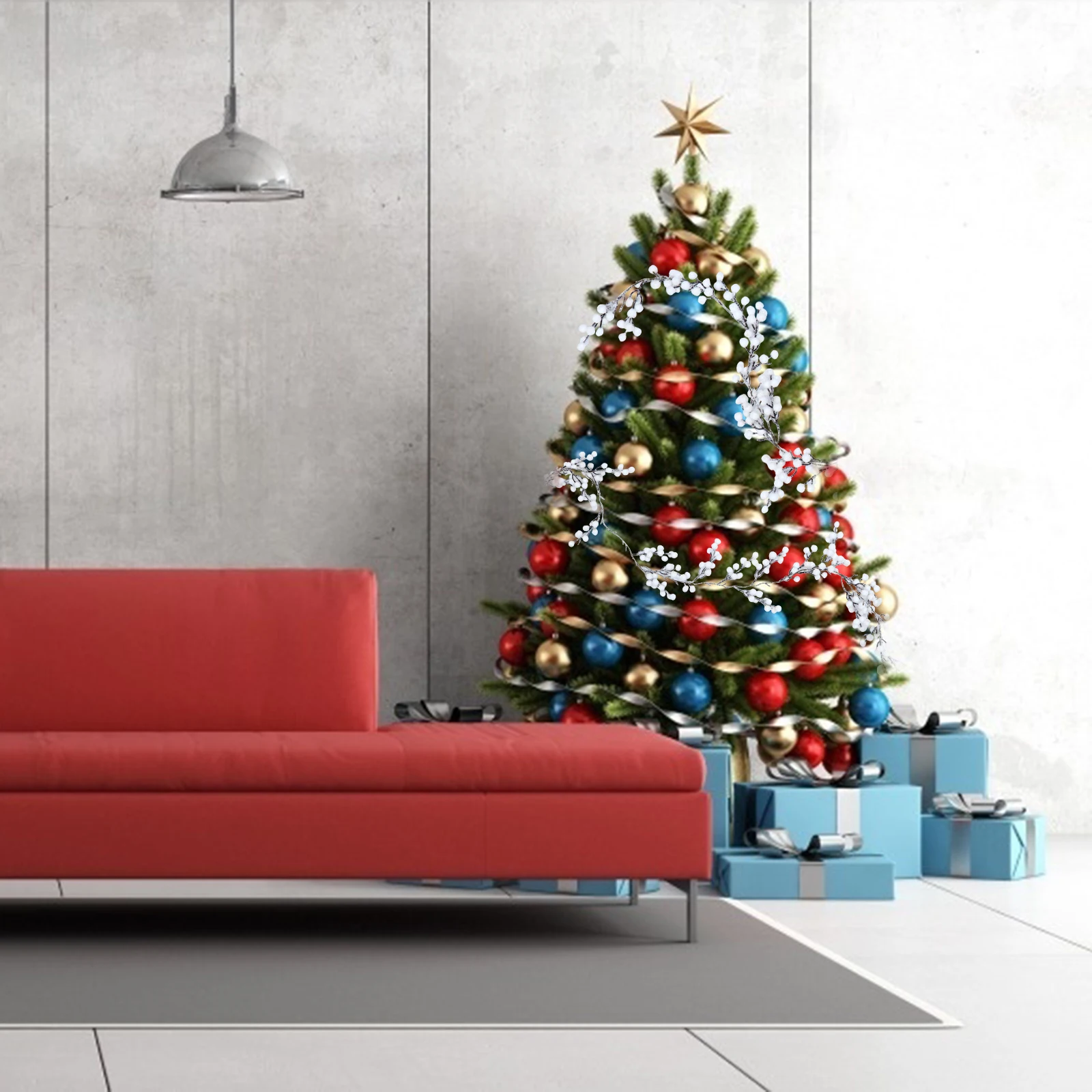 

Christmas Rattan Garland Pine Cones Decorative Festival Prop For Home Hanging Diy Decoration Simulate Cane Pine Branch