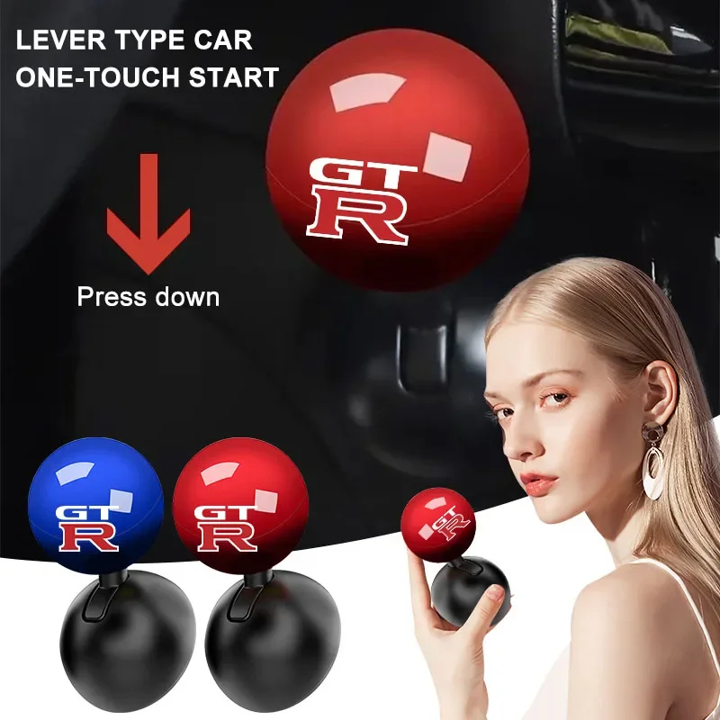 

Car Logo Push Start Button Lever Creative Protective Cover for Nissan Nismo Almera Tiida Juke Teana Qashqai 350Z 370Z GTR