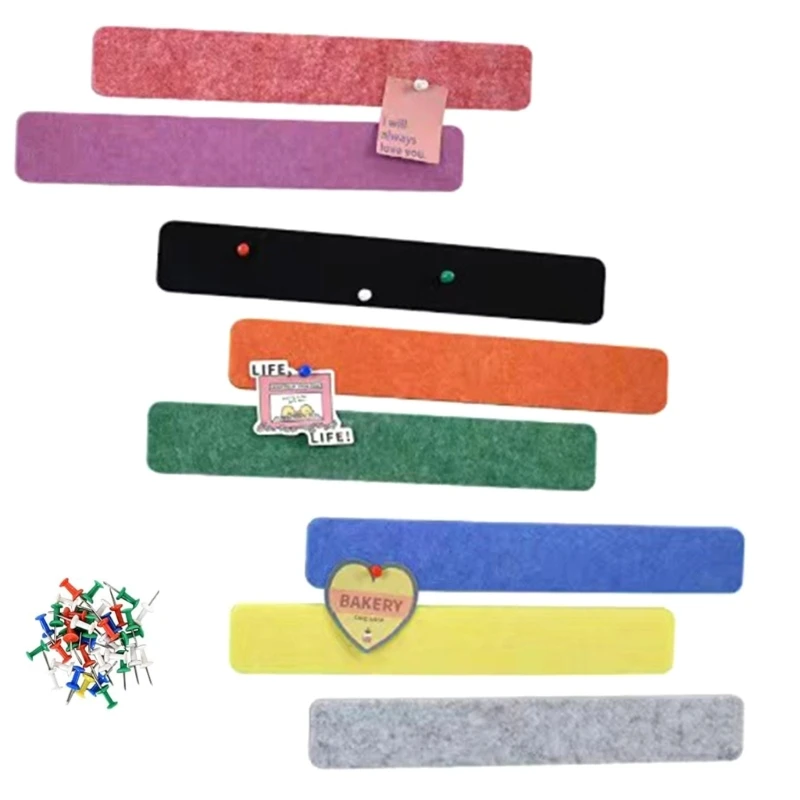 8 ชิ้น Bulletin Board Strips 30 Pushpins Felt Pin บาร์แถบสำหรับพนักงานออฟฟิศนักเรียนและแม่บ้าน 25UB