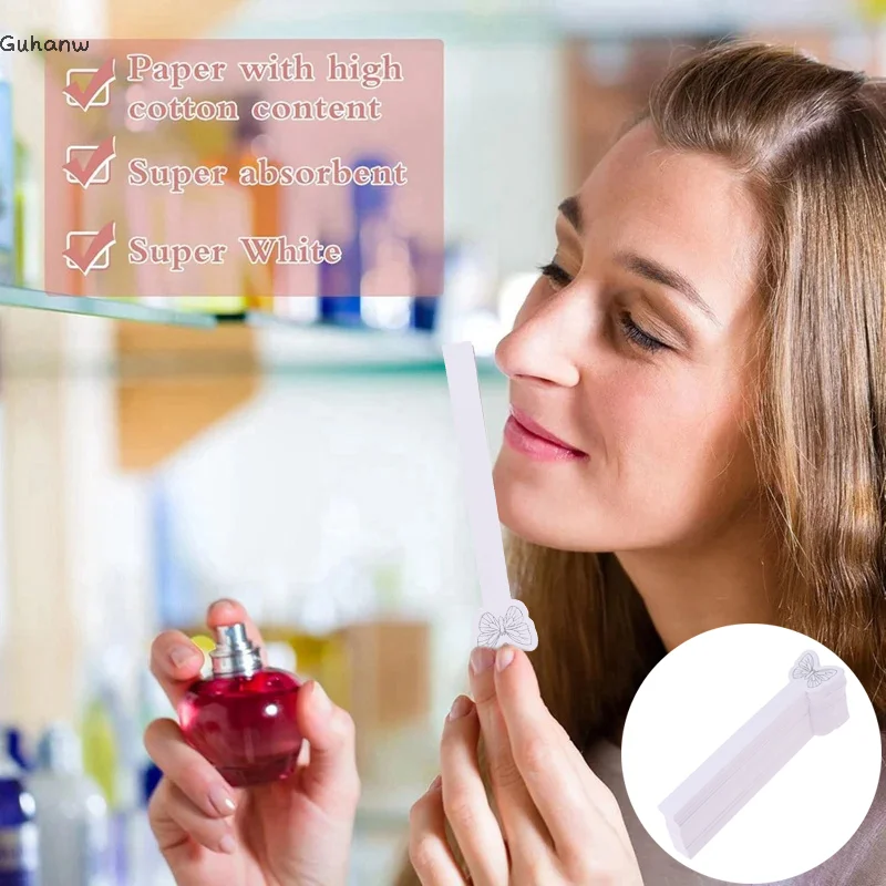 

100 Pcs Aromatherapy Fragrance Perfume Essential Oils Test Paper Strips Butterfly Pattern Perfume Test Paper 115*10mm