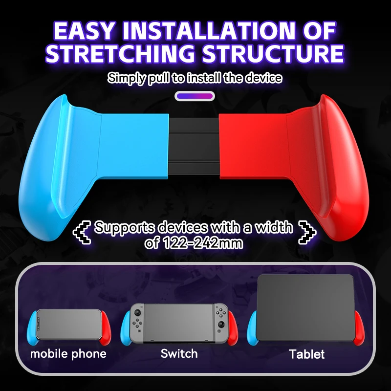 J01 Stretchable Anti-shock Bracket Clip Holder for Nintendo Switch Console Gamepad Mobile Phones Tablet Universal