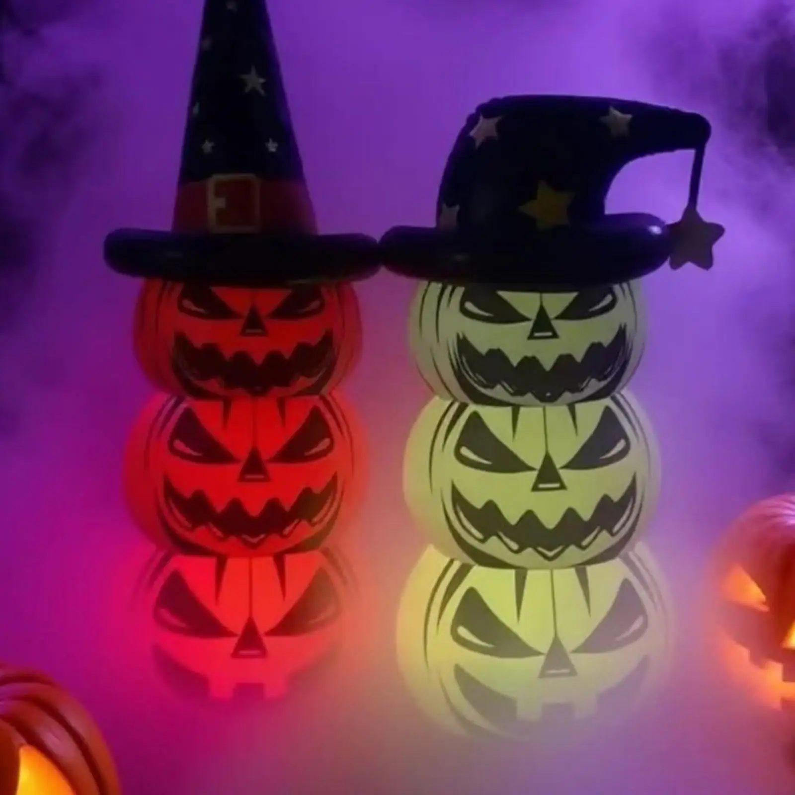 ของตกแต่งฮาโลวีนเป่าลมรูปฟักทองซ้อนกัน ผีฟักทอง สำหรับสวน