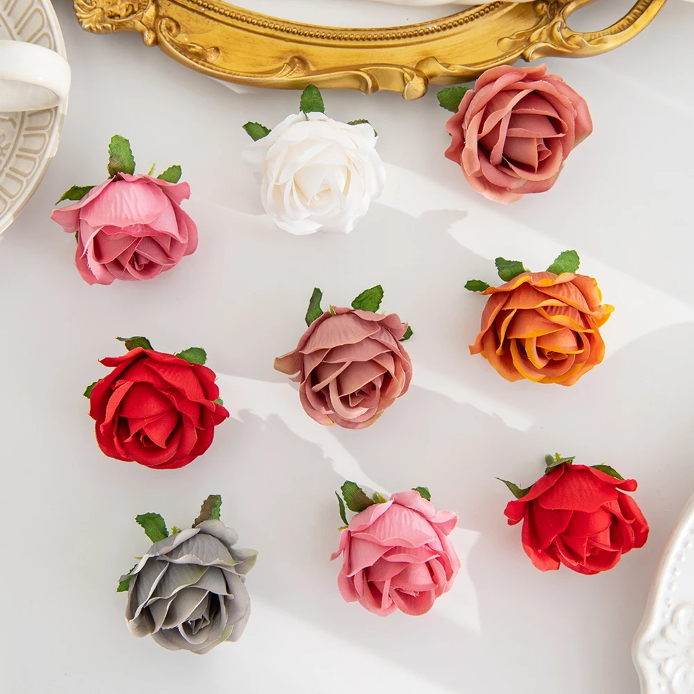 10 Stück künstliche Blumen, Seidenrosen, Scrapbooking, Hochzeit, Party, Outdoor, Garten, Zuhause, Raumdekoration, Festival, Kranz, Brautaccessoires – Detail 5