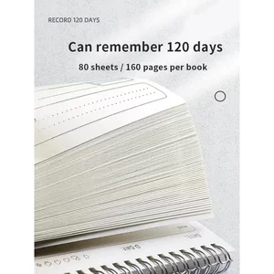 1pc planejador agenda espiral a5 caderno horários plano diário para fazer lista bloco de notas 160 páginas grosso material escolar de escritório papelaria 12 principais vendas notebook leve - №3