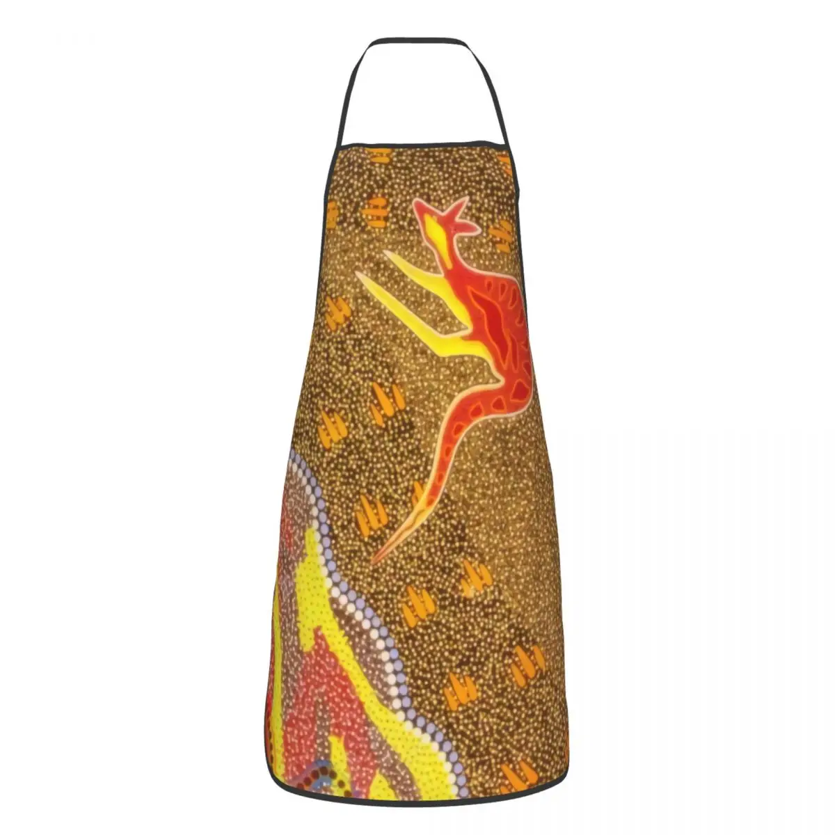 Custom Funny Australian Aboriginal Art Bib Aprons Women Men Unisex Kitchen Chef Tablier Cuisine for Cooking Baking Gardening