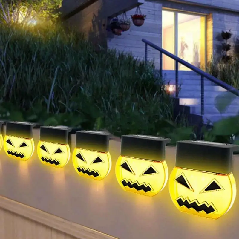 Halloweenowe światła Led na zewnątrz Jack-O-Lantern światła Led zasilane energią słoneczną wodoodporne oświetlenie Led stoczni sztuka dekoracje na Halloween dla