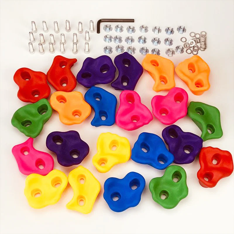 

10Pcs/Set Climbing Rock Wall Stones Assorted Color for Kids Rock Climbing Wall Stones Hand Feet Holds Grip Kits Outdoor Sports