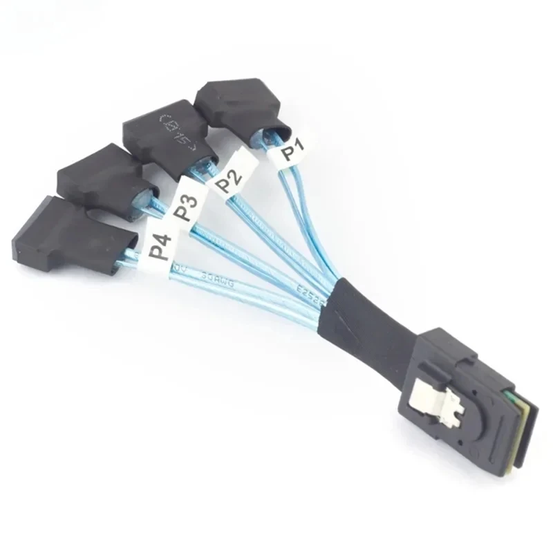 Mini SAS SFF-8087 To 4X SATA Male 3.0 SSD High Speed Data Transfer Cable 1 To 4 0.3M Computer Cables Hardware Cables