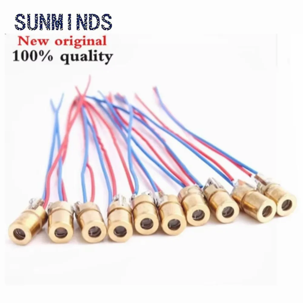 5PCS 5V 650nm 5mW Adjustable Laser Dot Diode Module Red Sight Copper Head Mini Laser Pointer