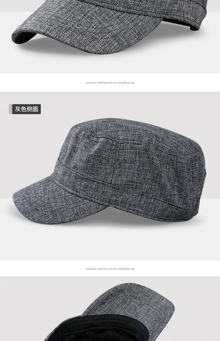 Big Head Flat Hat für Männer Frauen übergroße Plus Size Outdoor Cadet Cap 56-59cm 59-65cm Faux Leinen Basic Cadet Cap jeden Tag – Detail 6