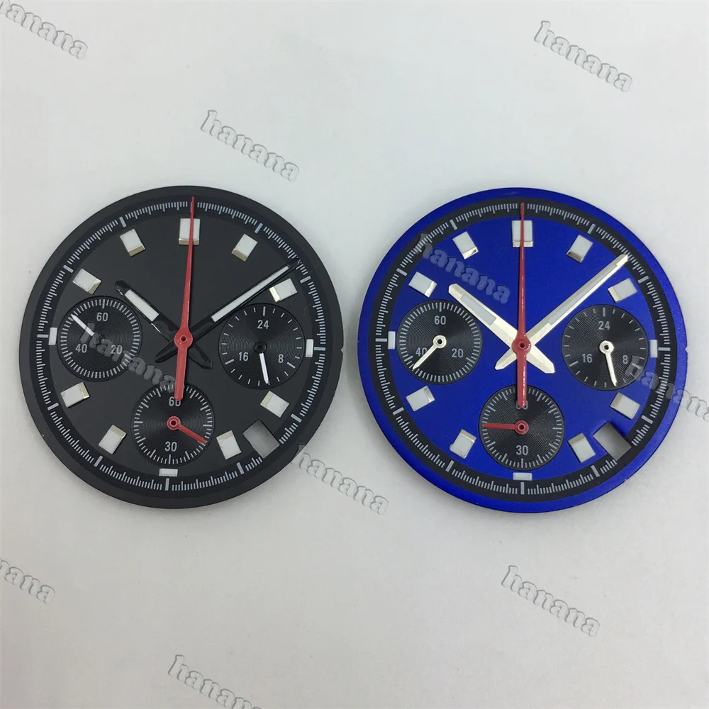 VK63 30mm Dial Panda Dial for VK63 Quartz Movement Dial Green Noctilucent Modified Multifunctional Timing Accessories NEW