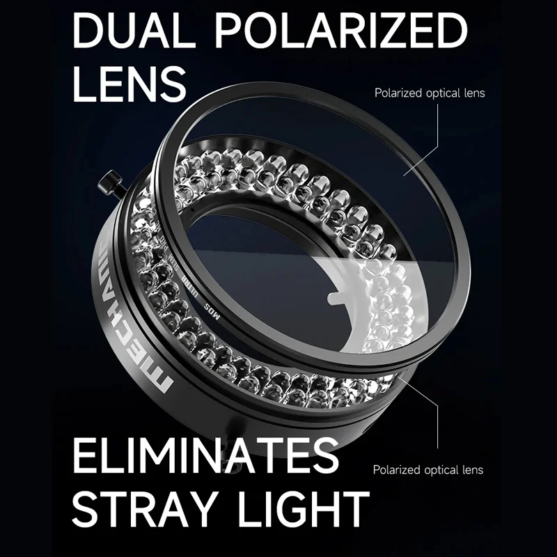 Mechanic LS720+ Polarized Microscope Ring Light Illuminator Anti Glare LED Microscope Ring Lamp for Precision Soldering Repair view 2