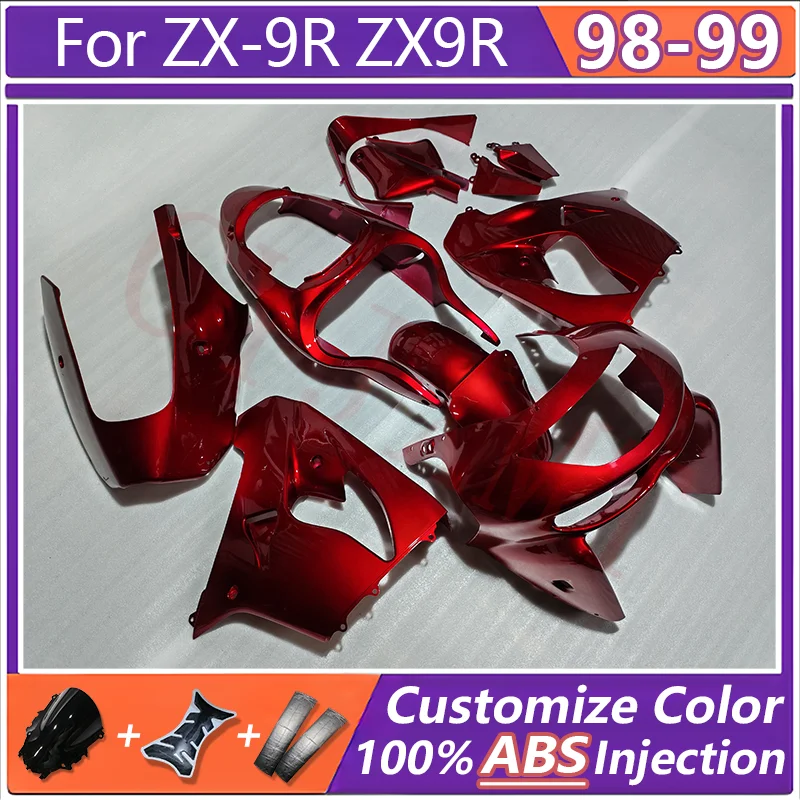 

Комплект обтекателей для мотоциклов Kawasaki Ninja ZX9R ZX-9R 1998 1999, пластиковые обтекатели ZX 9R ZX900 98 99, крышка обтекателя кузова