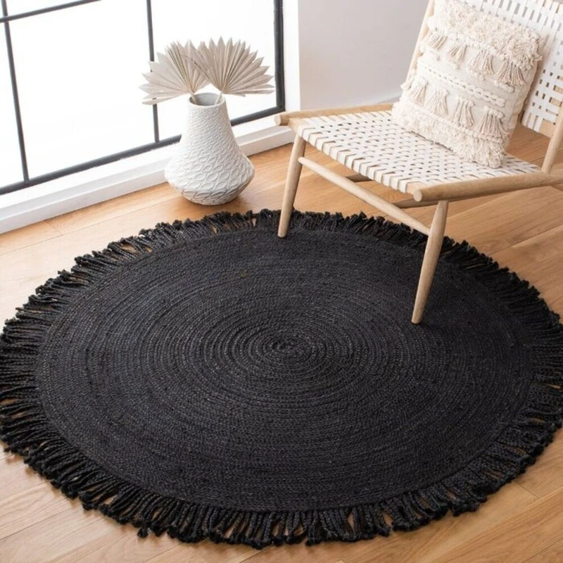 

Rug 100% Natural Jute & Cotton Braided Style Carpet Modern Rustic Look Area Rug