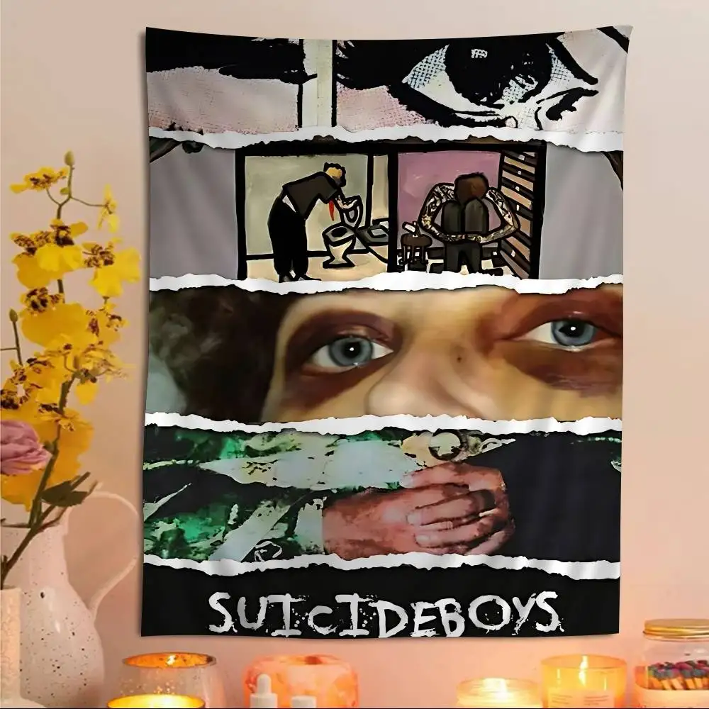 Singer S-Suicideboy Band Printed Large Wall Tapestry Wall Hanging Decoration Household Decor Blanket